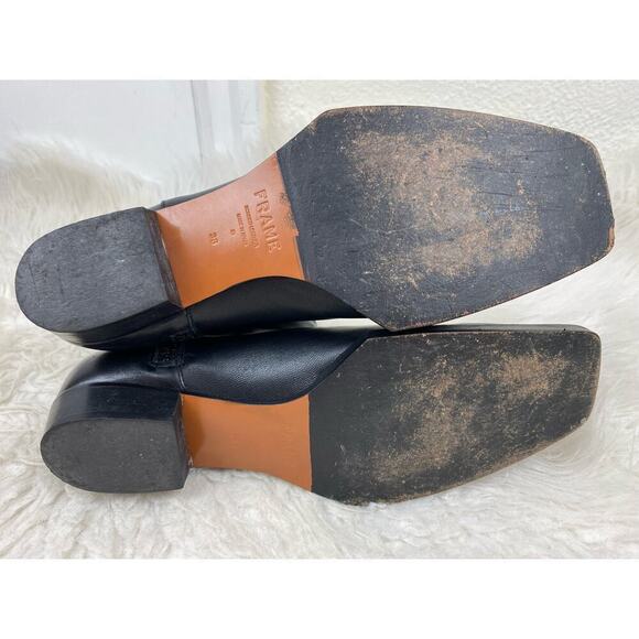 Frame Le Maddox Women's 38 EU 7.5 US Black Leather Square Toe Ankle Booties - Picture 12 of 13